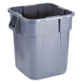 Indoor Waste Receptacles | Rubbermaid Commercial FG352600GRAY 28 Gallon Polyethylene Square Brute Container - Gray image number 1