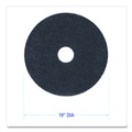 Floor Pads-Stripping | Boardwalk BWK4019HIP 19 in. Diameter High Performance Stripping Floor Pads - Black (5/Carton) image number 5