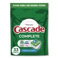 Dishwashing Detergents | Cascade 80797047 Complete ActionPacs, Fresh Scent, 17.6 oz Bag, 33 Pacs/Bag, 4 Bags/Carton image number 1