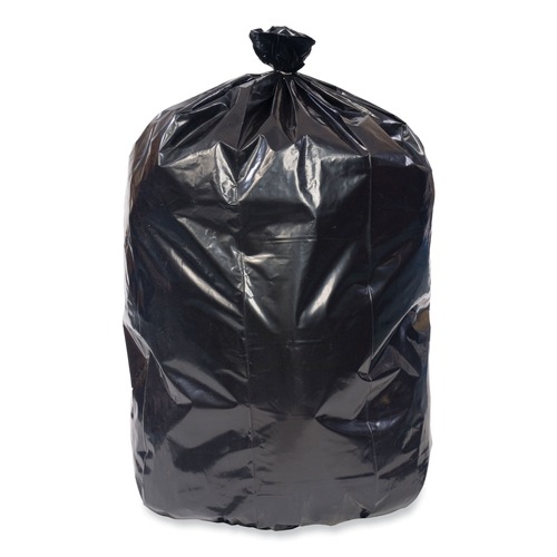 Low-Density Trash Bags | Pitt Plastics PCRL385820K 38 in. x 58 in. 1.7 mil 60 gal. Eco Strong Plus Can Liners - Black (100/Carton) image number 0