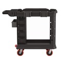 Carts | Suncast Commercial PUCHD1937 19.5 in. x 41.78 in. x 34.81 in. 500 lbs. Capacity 2 Shelves 6 Bins Plastic Heavy Duty Plus Utility Cart - Black image number 5