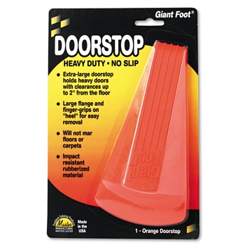 DOORSTOPS | Master Caster 00965 Giant Foot 3.5 in. W x 6.75 in. D x 2 in. H No-Slip Rubber Wedge Doorstop - Safety Orange