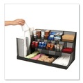 Condiment Organizers | Mind Reader CMG2MESH-BLK 11.61 in. x 23.9 in. x 12.76 in. 14-Compartment Network Collection Coffee Cup and Condiment Countertop Organizer - Black image number 3