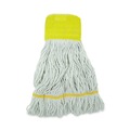 Mop Heads | Boardwalk BWK501WH 5 in. Headband Cotton/Synthetic Super Loop Wet Mop Head - Small, White (12/Carton) image number 1