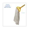 Mop Heads | Boardwalk BWK424RCT 24 oz. Rayon Pro Loop Web/Tailband Wet Mop Head - White (12/Carton) image number 5