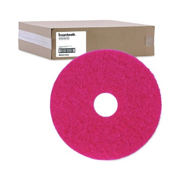Boardwalk BWK4015RED 15 in. Diameter Buffing Floor Pads - Red (5/Carton)
