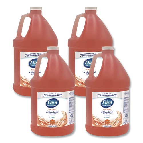 Soap Refills | Dial Professional 17000 35452 1 gal. Plus Aloe Antibacterial Foaming Hand Wash Refill - Original Scent (4/Carton) image number 0