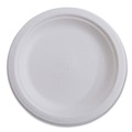 Plates | Eco-Products EP-P005NFA Vanguard 10 in. Diameter Renewable and Compostable Sugarcane Plates - White (500/Carton) image number 0