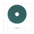 Floor Pads-Stripping | Boardwalk BWK4016GRE 16 in. Diameter Heavy-Duty Scrubbing Floor Pads - Green (5/Carton) image number 2