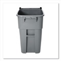 Outdoor Waste Receptacles | Rubbermaid Commercial FG9W2700GRAY Brute 50 Gallon Square Molded Plastic Rollout Container - Gray image number 1