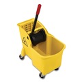 Buckets & Wringers | Rubbermaid Commercial FG738000YEL Tandem 31 Quart Reverse Mop Bucket/Wringer Combo - Yellow image number 2