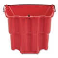 Buckets & Wringers | Rubbermaid Commercial 2064907 WaveBrake 2.0 18 Quart Plastic Dirty Water Bucket - Red image number 3