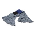 Mop Heads | Carlisle 369418S14 36 x 6 x 3 Looped-End Cotton Mop - Medium/Blue image number 3