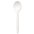 Disposable Spoons | Dixie PSM21 Plastic Mediumweight Soup Spoons - White (1000/Carton) image number 0