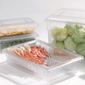 Food Storage Containers & Lids | Carlisle 1062807 18 in. x 26 in. StorPlus Polycarbonate Plastic Food Storage Container Colander - Clear image number 3