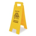 Signs | Boardwalk 3690904 10 in. x 2 in. x 26 in. 2-Sided Site Safety Wet Floor Caution Sign - Yellow image number 0