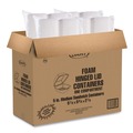 Food Containers & Lids | Dart 50HT1 5.38 in. x 5.5 in. x 2.88 in. Foam Hinged Lid Containers - White (500/Carton) image number 3