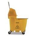 Buckets & Wringers | Carlisle 4690404 35 qt OmniFit Mop Bucket with Down Press Wringer - Yellow image number 1