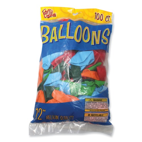 Balloons | Tablemate 916100 12 in. Helium Quality Latex Balloons - Assorted Colors (20/Carton) image number 0