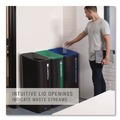 Indoor Waste Receptacles | Rubbermaid Commercial 2078992 Sustain 23 gal Metal/Plastic Decorative Refuse with Recycling Lid - Black/Green image number 4