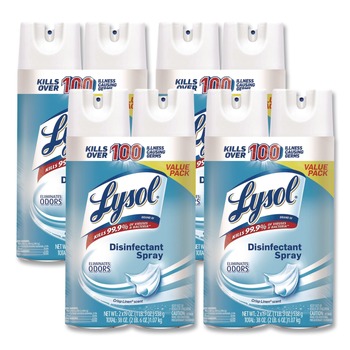LYSOL Brand 19200-99608 19 oz. Aerosol Spray Disinfectant Spray - Crisp Linen (4/Carton)
