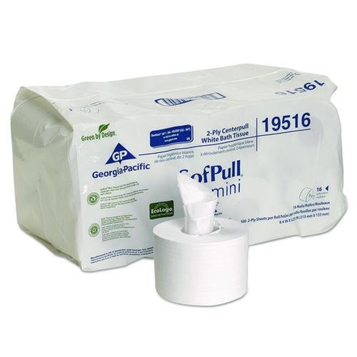 Toilet Tissues | Georgia Pacific Professional 19516 2-Ply SofPull Mini Centerpull Septic Safe Bath Tissue - White (16 Rolls/Carton) image number 0