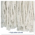 Mop Heads | Boardwalk BWK2016CEA #16 Cut-End Cotton Wet Mop Head - White image number 6
