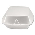 Food Containers & Lids | Plastifar 12175 6 in. x 6 in. x 3 in. Foam Hinged Lid Containers - White (500/Carton) image number 2