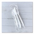 Cutlery Kits | Boardwalk BWK3KITWHPS 3-Piece Mediumweight Fork/Knife/Teaspoon Cutlery Kit - White (250/Carton) image number 3