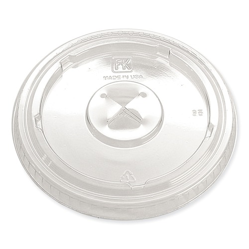 Cup Lids | Fabri-Kal LKC1220FX X-Slot Greenware Cold Drink Lids Fits 12 oz. to 20 oz. Cup (1000/Carton) image number 0