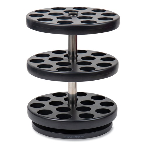 Perforated Roll & Hand Towels | Mind Reader PODSUS45-BLK 9.5 in. x 9.5 in. x 11.75 in. Anchor Collection 3-Tier Single Serve Pod Carousel Countertop Organizer - Black image number 0