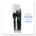 Cutlery Kits | Boardwalk BWKFKTNHWPSBLA 4-Piece Heavyweight Fork/Knife/Napkin/Teaspoon Cutlery Kit - Black (250/Carton) image number 3