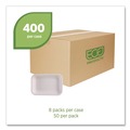Food Containers & Lids | Eco-Products EP-SCRC12NFA 7 in. x 4.75 in. x 1 in. 12 oz. WorldView Vanguard Sugarcane Fiber Rectangular Container - White (400/Carton) image number 1