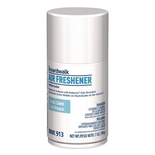 Air Fresheners & Odor Eliminators | Boardwalk 1000003942 7 oz. Aerosol Can Metered Air Freshener Refill - Fresh Linen (6/Carton) image number 0