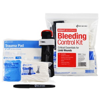 First Aid Only 91512 8-Piece Critical Essentials Bleeding Control Kit for Limb Wounds