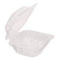 Perforated Roll & Hand Towels | Karat FP-HC66PP-1C Polypropylene Plastic Hinged Container 6 x 6 x 3.3 Clear Plastic 50/Pack 6 Packs/Carton image number 5