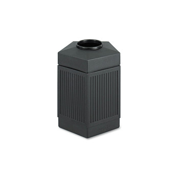 Safco 9486BL 45 Gallon Polyethylene Canmeleon Indoor/Outdoor Pentagon Receptacle - Black