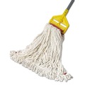 Mop Heads | Rubbermaid Commercial FGA25306WH00 Web Foot Shrinkless Large Cotton/Synthetic Wet Mop Head with 5 in. Headband - White (6/Carton) image number 2
