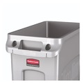 Indoor Waste Receptacles | Rubbermaid Commercial 1971258 15.875 Gallon Rectangular Plastic Slim Jim Waste Container with handles - Light Gray image number 4