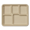 Food Trays & Liners | World Centric TR-SC-5C-LFS 5-Compartments 8.5 in. x 10.24 in. x 1.01 in. Paper Fiber Trays - Natural (400/Carton) image number 0