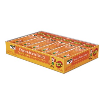  | Keebler KEE21164 8-Piece Snack Pack Sandwich Crackers - Cheese and Peanut Butter (12/Box)