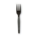 Disposable Forks | Dixie FM517 Heavy Mediumweight Plastic Forks - Black (1000/Carton) image number 2