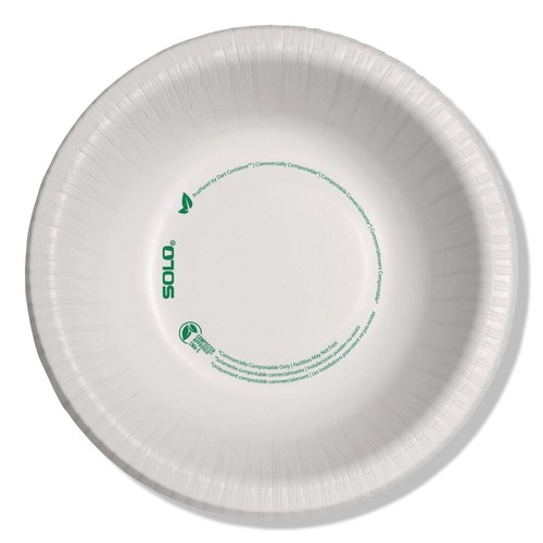 Bowls | SOLO HB12-PLANET 12 oz. ProPlanet Seal Compostable Paper Dinnerware Bowl - White (1000/Carton) image number 0