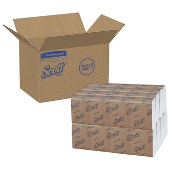 DINNER NAPKINS | Scott 98720 12 in. x 7 in. 1-Ply Low-Fold Dispenser Napkins - White (8000/Carton)