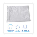 Low-Density Trash Bags | Boardwalk H8647TWK 43 in. x 47 in. 56 gal. 0.9 mil Linear Low Density Industrial Can Liners - White (100/Carton) image number 1