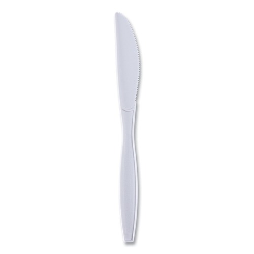 Disposable Knives | Boardwalk BWKKNIHWPPWIW Heavyweight Wrapped Polypropylene Knife - White (1000/Carton) image number 0