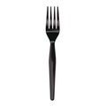 Disposable Forks | Boardwalk BWKFORKHWBLA Heavyweight Polystyrene Fork Cutlery - Black (1000/Carton) image number 3