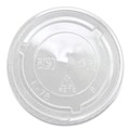 Cup Lids | Karat C-KC78TS 8 oz. to 10 oz. Cold Cup X Straw Hole PET Lids - Clear (1000/Carton) image number 1