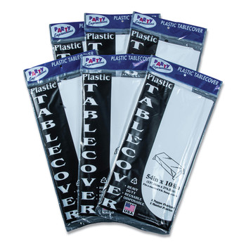 Tablemate 549WH Heavyweight Plastic 54 in. x 108 in. Table Set Rectangular Table Cover - White (6/Pack)