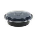 Food Containers & Lids | Pactiv Corp. NC723B 24 oz 7 in. Diameter Newspring VERSAtainer Plastic Microwavable Containers - Black/Clear (150/Carton) image number 2